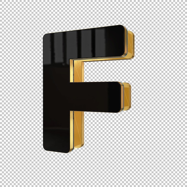 PSD letter f 3d render