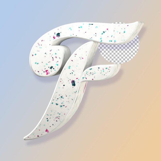 PSD letter f 3d render