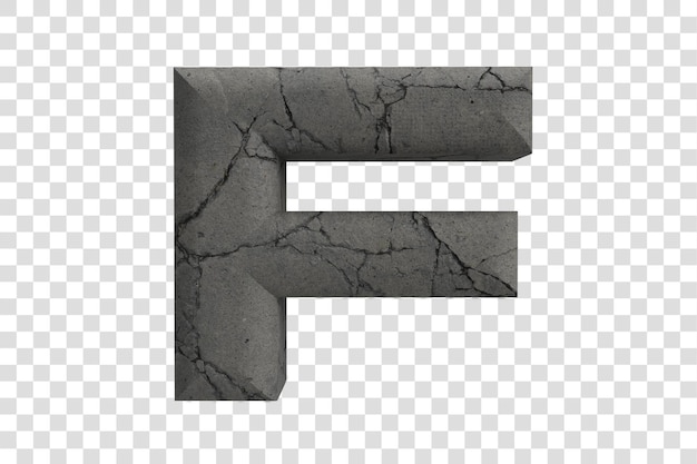 글자 F 3d 돌 물질