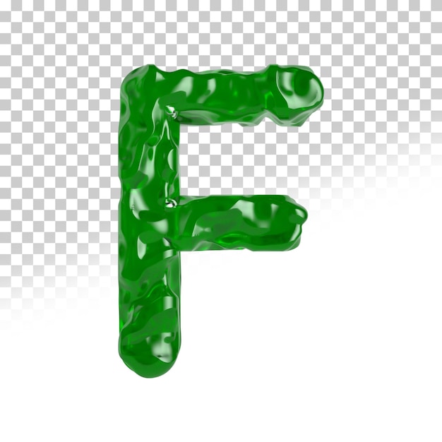 letter F jade 3d render style