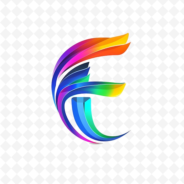 Letter F met Rainbow Logo Design Style met F gevormd in een Nature Abstract Vector Collections
