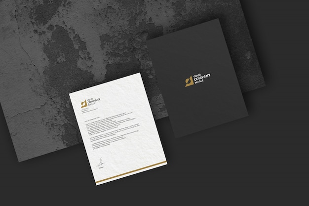 PSD letter & folder mockup