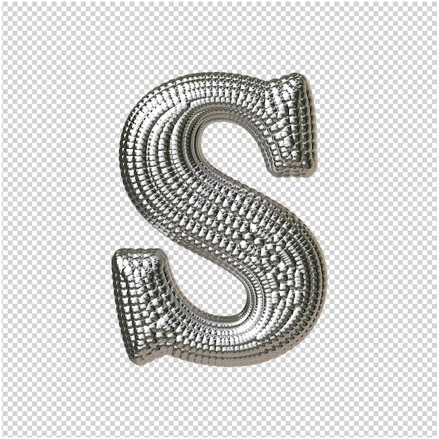 PSD letter from silver spheres 3d rendering