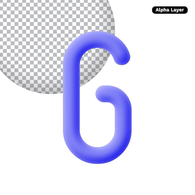 Letter G 3d icon rendering