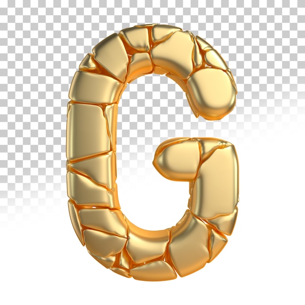 PSD letter g goud 3d render-stijl