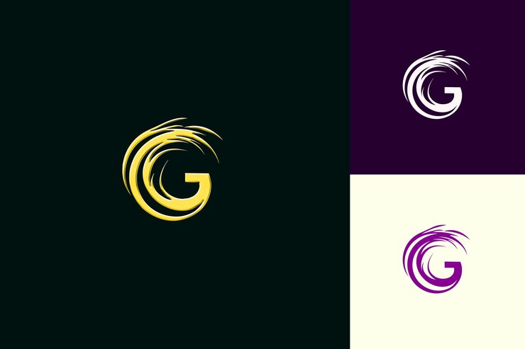PSD letter g with dynamic logo design style with g shaped into a nature abstract vector collections
