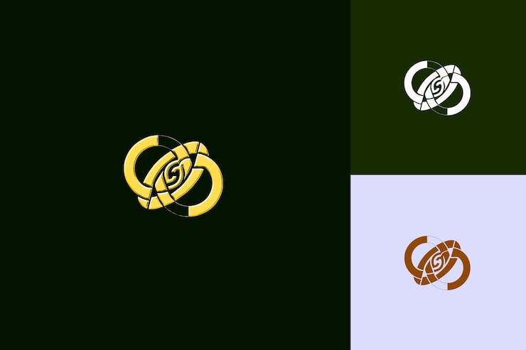 PSD letter g with monogram logo design style with g shaped into nature abstract vector collections