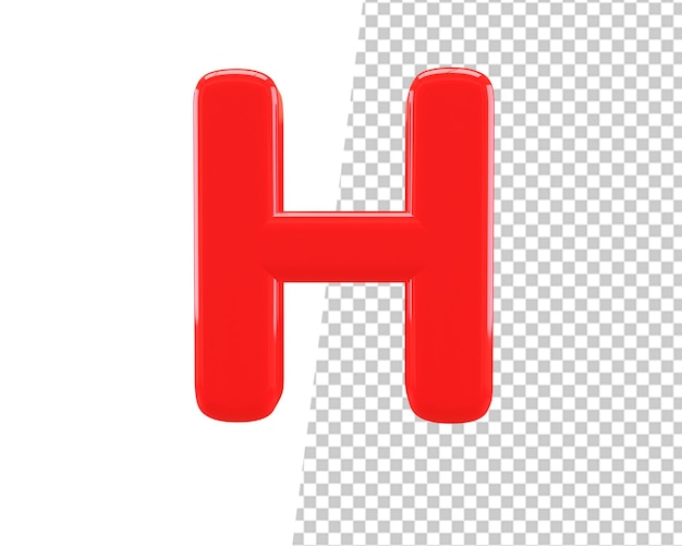 편지 h 3d 빨간색 텍스트