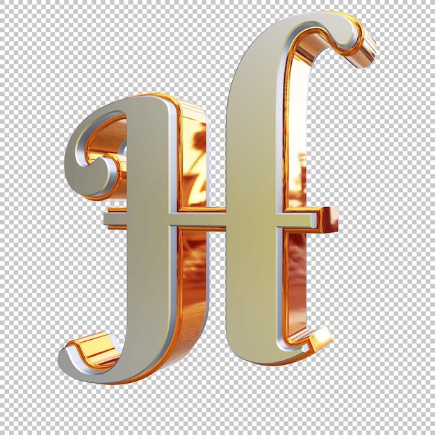 PSD letter h 3d render