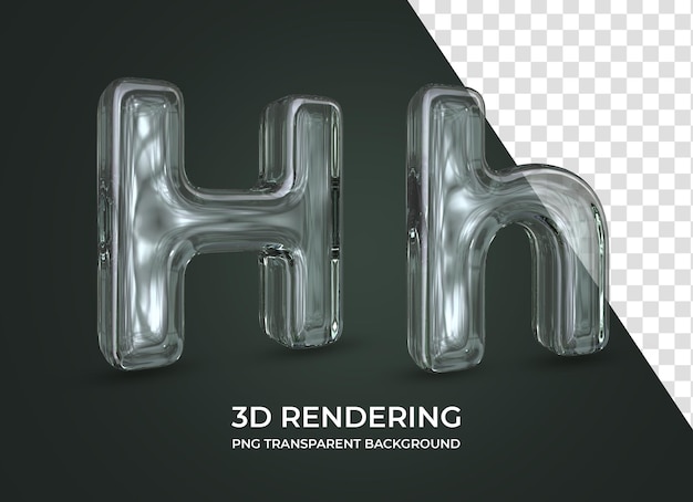 Буква H 3d рендеринг изолированный прозрачный фон