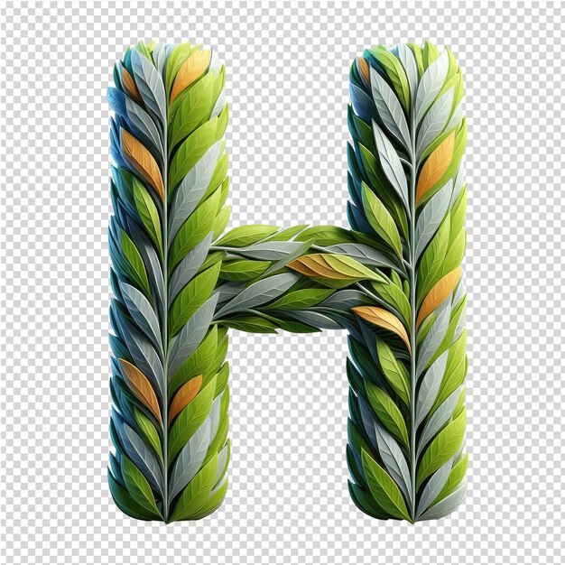 PSD the letter h made of grass