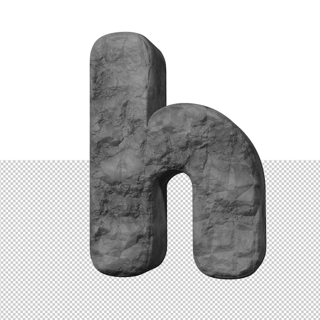 Letter h stone text effect 3d render