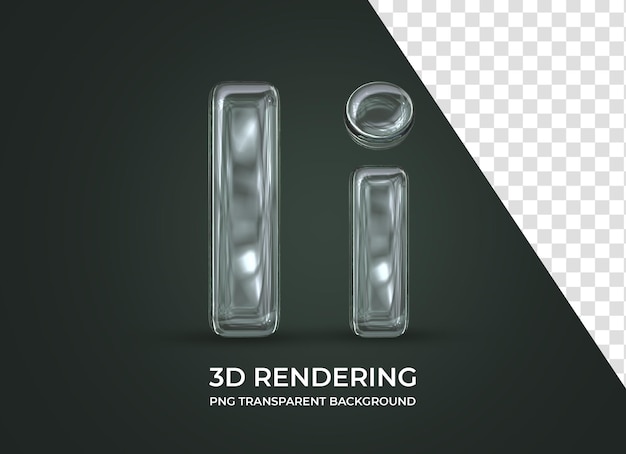 Буква i 3d-рендеринг изолированный прозрачный фон