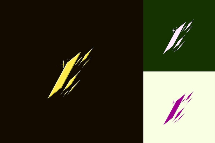 PSD letter i with meteor logo design style with i shaped into a nature abstract vector collections