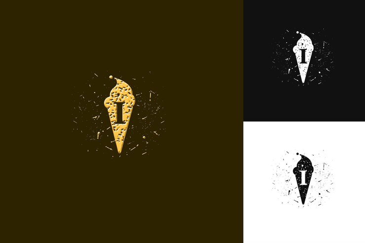 PSD letter i with monogram logo design style with i shaped into illustration logo vector designs