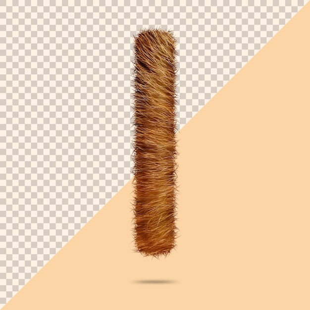 PSD letter i with realistic 3d fur