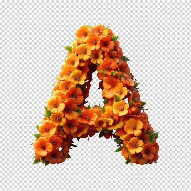 A letter a is made of flowers