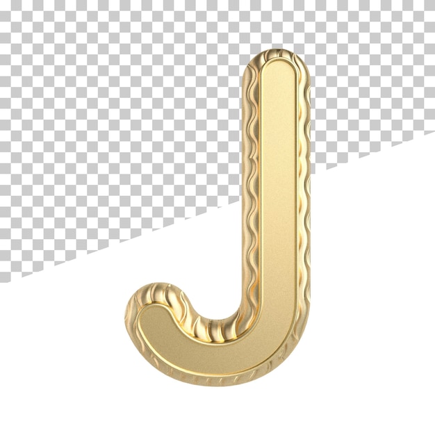 Letter j 3d gold luxury render