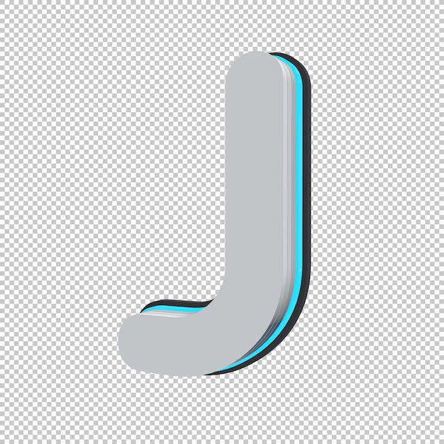 Letter j 3d render