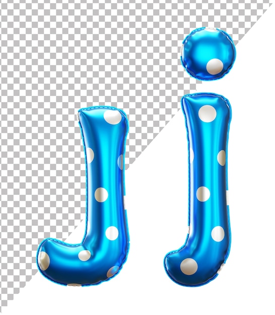 대문자와 소문자가있는 3d 렌더링의 문자 J 알파벳