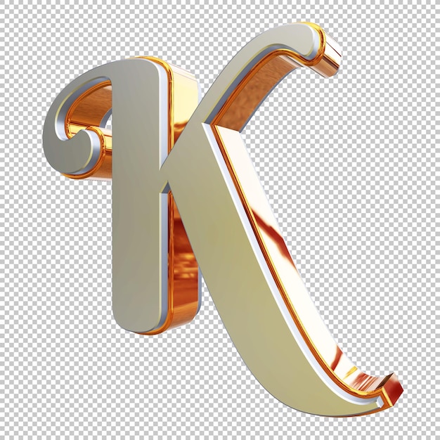 PSD letter k 3d render