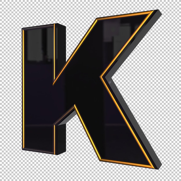 PSD letter k 3d render