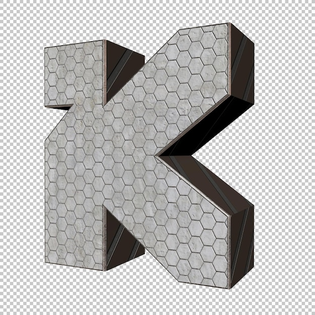 PSD letter k 3d render