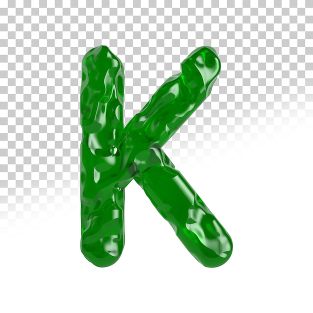 Letter k jade 3d render-stijl