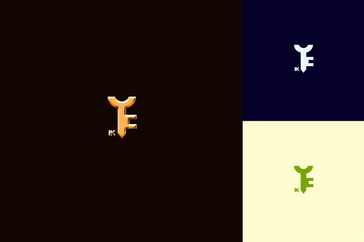 PSD letter k with minimalist logo design style with k shaped int nature abstract vector collections