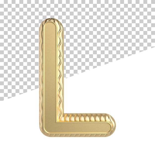 Letter l 3d gold luxury render