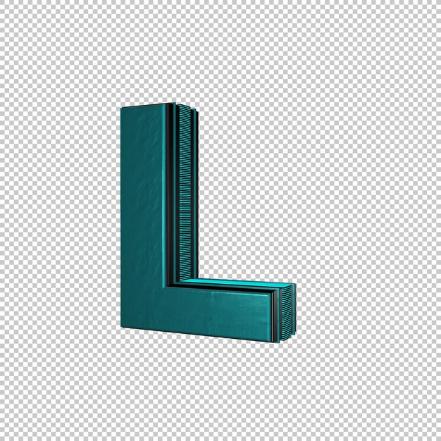 PSD lettera l 3d render