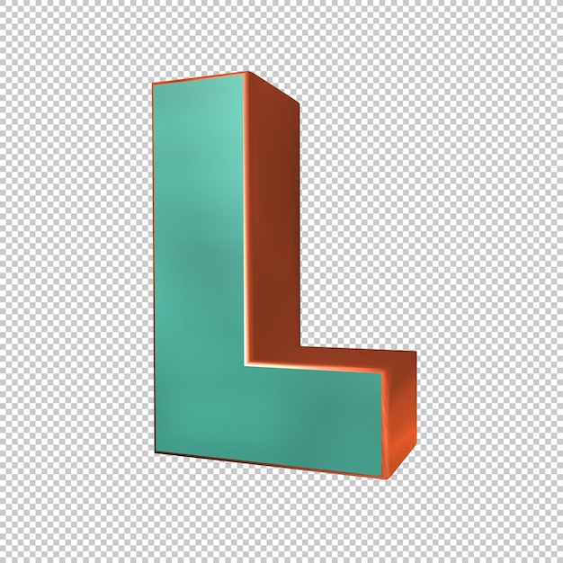 Lettera l 3d render