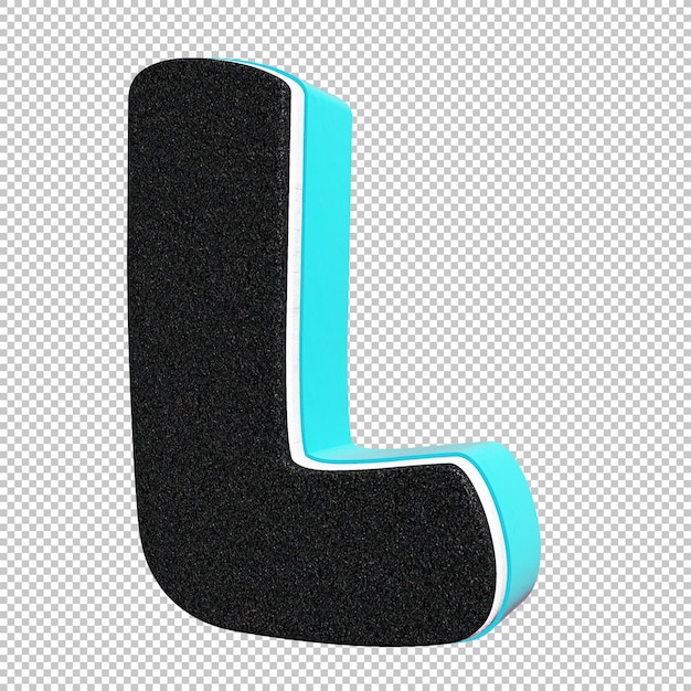 PSD letter l 3d render