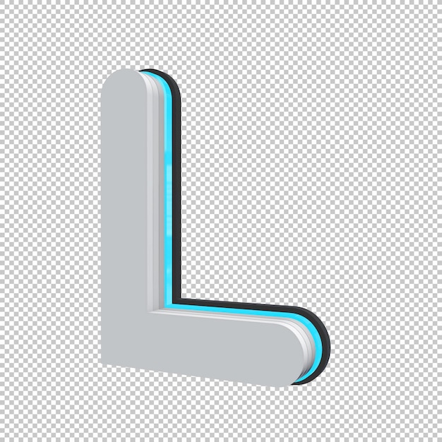 PSD lettera l 3d render