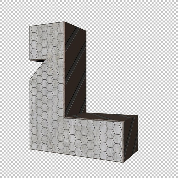 PSD letter l 3d render