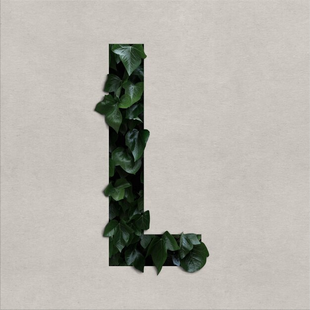 Letter l alfabet concept met hedera