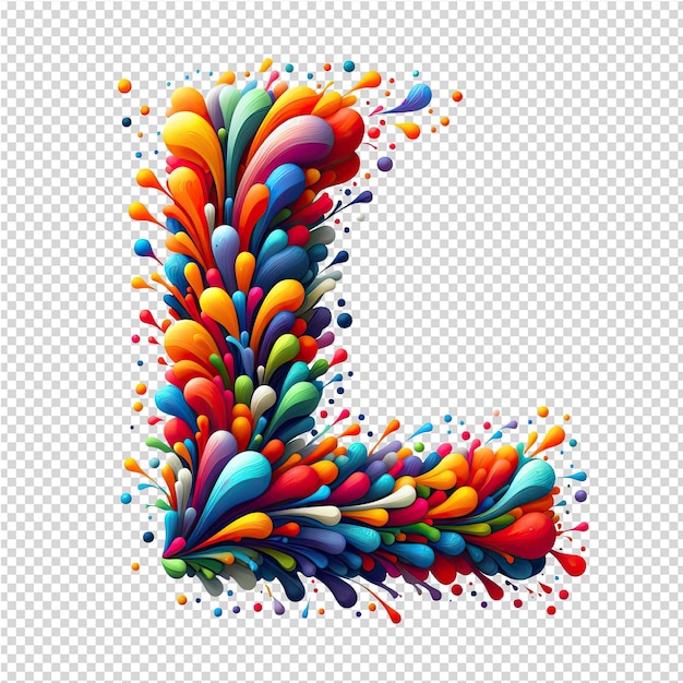 PSD the letter l is made by colorful and colorful circles