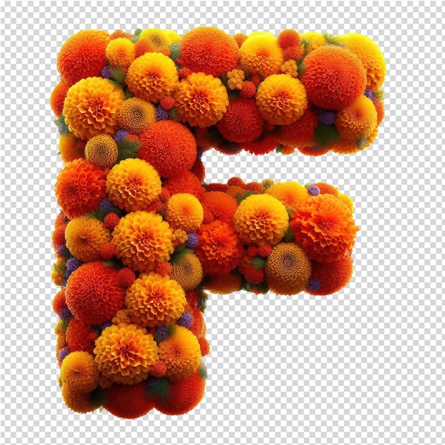 The letter l is made with flowers