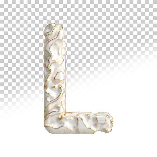 PSD lettera l platino 3d stile di rendering