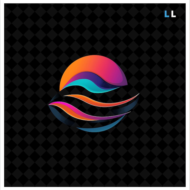 PSD letter l with abstract logo design style with l shaped into illustration logo vector designs