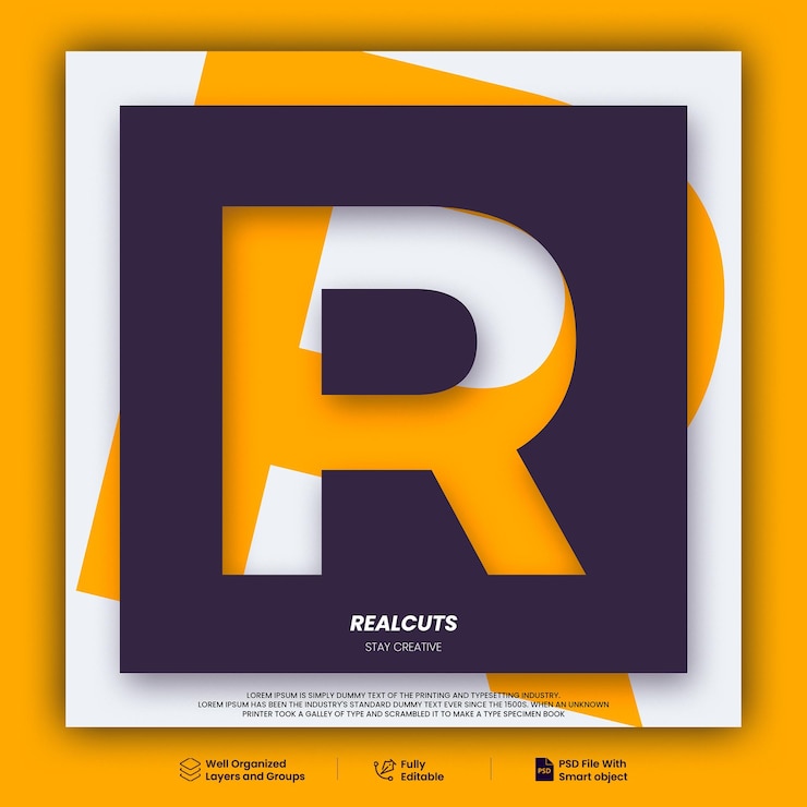 PSD letter logo creative designed poster template free psd