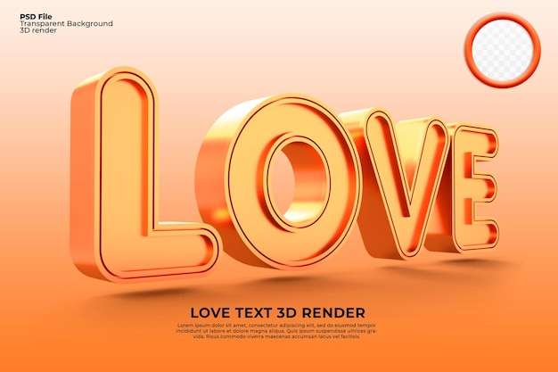 Letter Love 3D Render voor Valentijnsdag