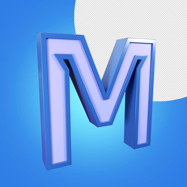 Letter m 3d premium psd