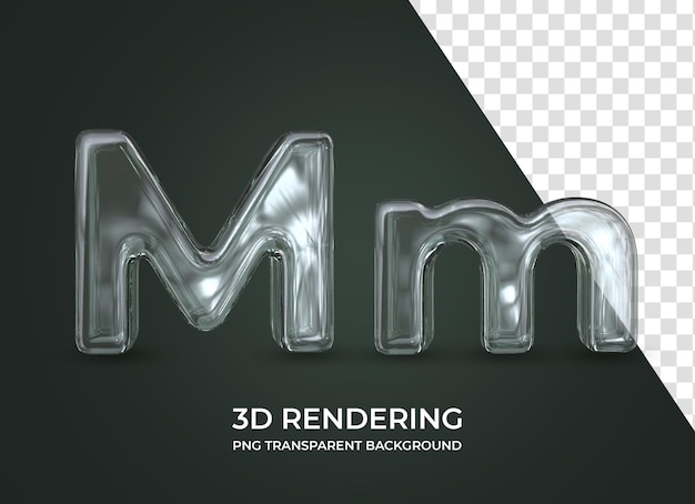 Буква м 3d рендеринг изолированный прозрачный фон