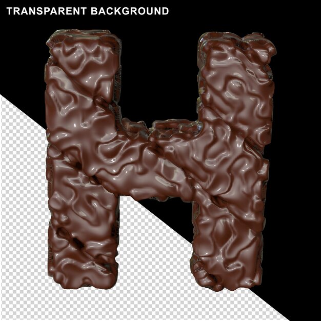 초콜릿으로 만든 편지. 3d 편지 H