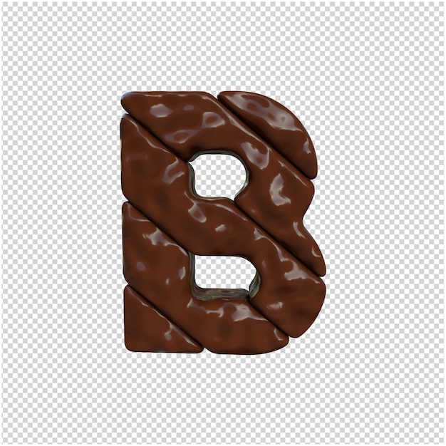 Letter made of chocolate 3d rendering