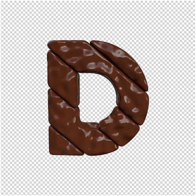 PSD lettera fatta di rendering 3d al cioccolato