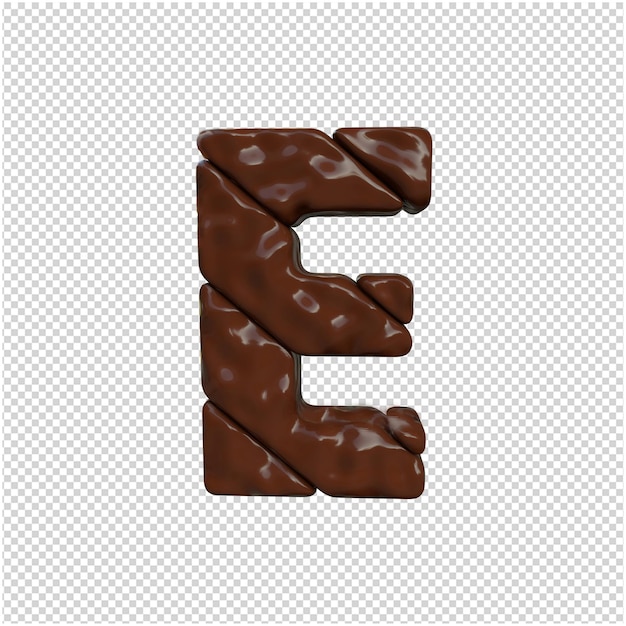 Letter made of chocolate 3d rendering