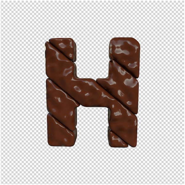 Letter made of chocolate 3d rendering