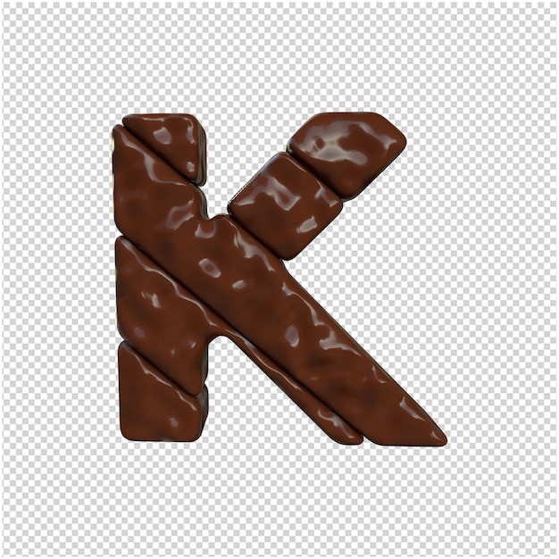 Letter made of chocolate 3d rendering